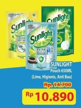 Promo Harga Sunlight Pencuci Piring Higienis Plus With Habbatussauda, Jeruk Nipis 100, Anti Bau With Daun Mint 650 ml - Hypermart
