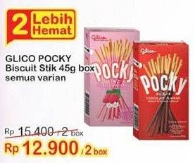 Promo Harga GLICO POCKY Stick All Variants per 2 box 45 gr - Indomaret