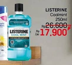 Promo Harga Listerine Mouthwash Antiseptic Cool Mint 250 ml - LotteMart