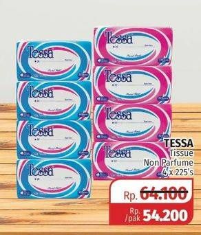 Promo Harga TESSA Facial Tissue Non Parfumed per 4 pouch 225 pcs - Lotte Grosir