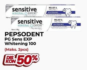 Promo Harga Pepsodent Pasta Gigi Sensitive Expert Whitening 100 gr - Yogya