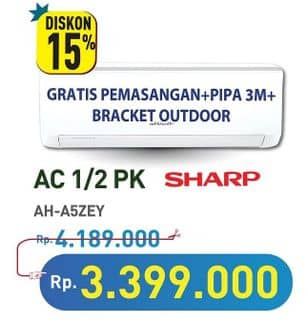 Promo Harga Sharp AH-A5ZEY | AC Standard 1/2PK  - Hypermart