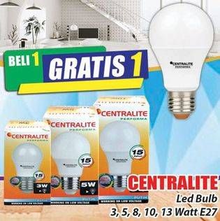 Promo Harga CENTRALITE LED Bulb E27 CDL 3W, E27 CDL 8W, E27 CDL 5W, E27 CDL 10W, E27 CDL 13W  - Hari Hari