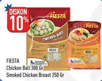 Promo Harga FIESTA Chicken Ball 300gr/Smoked Chicken Breast 250gr  - Hypermart