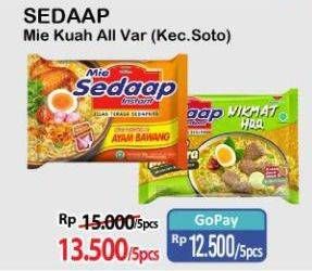 Promo Harga Sedaap Mie Kuah Kecuali Soto per 5 pcs 75 gr - Alfamart