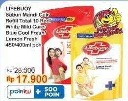 Promo Harga Lifebuoy Body Wash Total 10, Mild Care, Cool Fresh, Lemon Fresh 400 ml - Indomaret