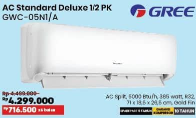 Promo Harga Gree GWC-05N1/A AC 1/2 PK  - COURTS