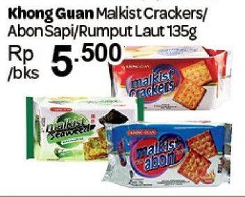 Promo Harga KHONG GUAN Malkist Crackers, Abon Sapi, Seaweed 135 gr - Carrefour
