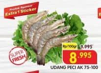 Promo Harga Udang Peci AK 75-100 per 100 gr - Superindo