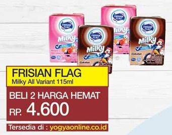 Promo Harga FRISIAN FLAG Susu UHT Milky Chocolate, Strawberry 115 ml - Yogya