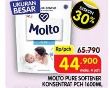 Promo Harga MOLTO Softener Ultra Pure 1600 ml - Superindo