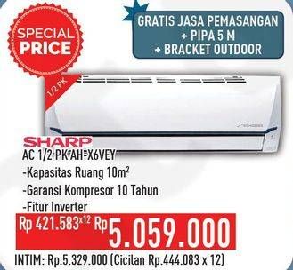 Promo Harga SHARP AH-X6VEY - AC 1/2PK  - Hypermart