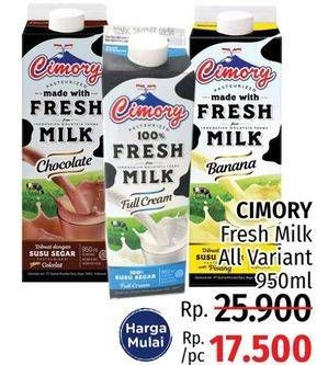Promo Harga CIMORY Fresh Milk All Variants 950 ml - LotteMart