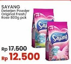Promo Harga Sayang Detergent Powder Rose, Original Fresh 800 gr - Indomaret