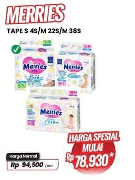 Promo Harga Merries Tape M22, M38, S24 22 pcs - Carrefour
