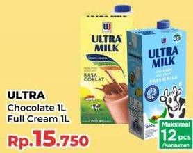 Promo Harga Ultra Milk Susu UHT Coklat, Full Cream 1000 ml - Yogya