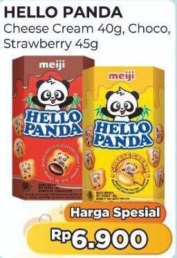 Promo Harga Meiji Hello Panda Biscuit Strawberry, Chocolate, Cheese Cream 45 gr - Alfamart