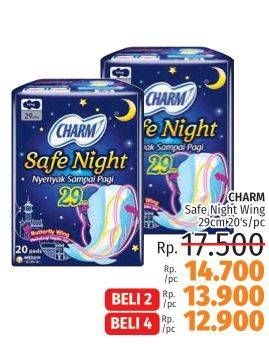 Promo Harga Charm Safe Night Wing 29cm 20 pcs - LotteMart