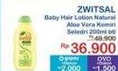 Promo Harga Zwitsal Natural Baby Hair Lotion With AVKS 200 ml - Indomaret
