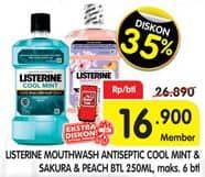 Promo Harga Listerine Mouthwash Antiseptic Cool Mint, Sakura Peach 250 ml - Superindo
