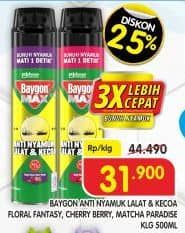 Promo Harga Baygon Max Obat Nyamuk Aerosol  Floral Fantasy, Cherry Berry, Matcha Paradise 500 ml - Superindo