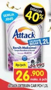 Promo Harga Attack Detergent Liquid All Variants 1200 ml - Superindo