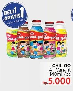 Promo Harga MORINAGA Chil Go UHT All Variants per 2 botol 140 ml - LotteMart