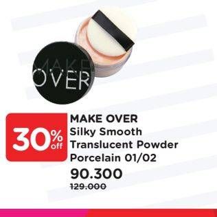 Promo Harga MAKE OVER Silky Smooth Translucent Powder 01 Porcelain, 02 Rosy 35 gr - Watsons