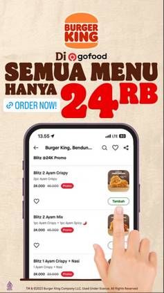 Promo Harga Semua Menu Hanya 24rb  - Burger King