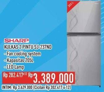 Promo Harga Sharp SJ-237ND | Refrigerator 205ltr  - Hypermart