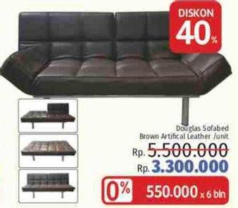 Promo Harga BETA Sofabed Douglas Brown Artificial Leather  - LotteMart