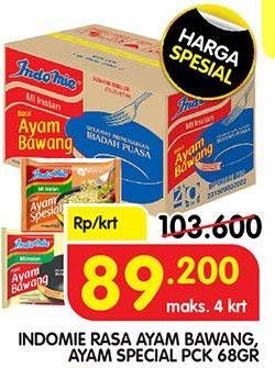 Promo Harga INDOMIE Mi Kuah Ayam Bawang, Ayam Spesial 68 gr - Superindo