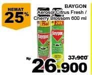 Promo Harga BAYGON Insektisida Spray Citrus Fresh, Cherry Blossom 600 ml - Giant