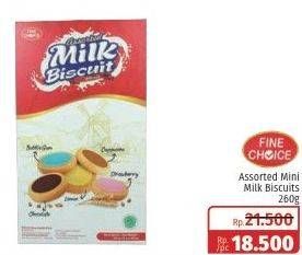 Promo Harga FINE CHOICE Assorted Mini Milk Biscuit 260 gr - Lotte Grosir