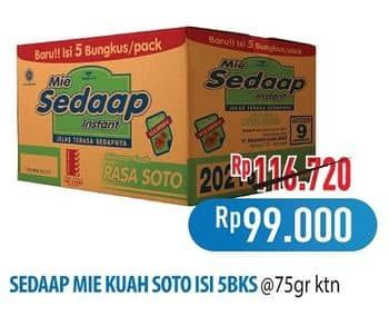 Promo Harga Sedaap Mie Kuah Soto per 40 pcs 75 gr - Hypermart