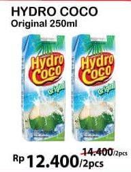 Promo Harga HYDRO COCO Minuman Kelapa Original Original per 2 pcs 250 ml - Alfamart