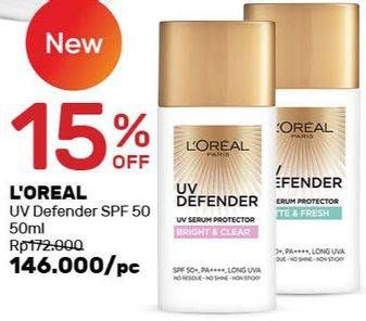 Promo Harga LOREAL UV Defender 50 ml - Guardian