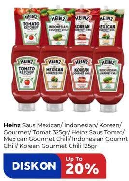 Promo Harga HEINZ Gourmet Chilli/Tomato Ketchup  - Carrefour