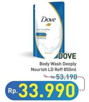 Promo Harga Dove Body Wash Deeply Nourishing 850 ml - Hypermart