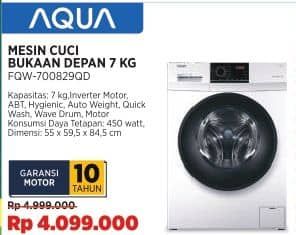 Promo Harga Aqua FQW-700829QD | Mesin Cuci Front Load 7kg  - COURTS