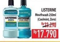 Promo Harga LISTERINE Mouthwash Antiseptic Cool Mint, Zero 250 ml - Hypermart