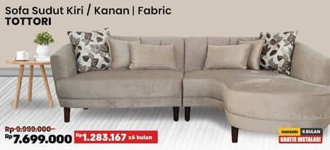 Promo Harga Tottori Sofa Sudut Fabric Kanan/Kiri  - COURTS