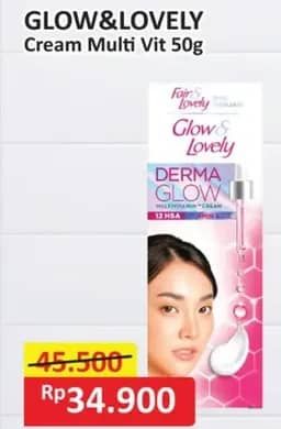 Promo Harga Glow & Lovely (fair & Lovely) Multivitamin Cream 50 gr - Alfamart