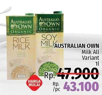 Promo Harga AUSTRALIAS Own Milk All Variants 1 ltr - LotteMart