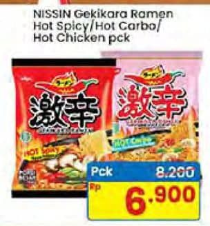 Promo Harga Nissin Gekikara Ramen Carbonara Pedas, Ayam Pedas, Pedas 109 gr - Indomaret