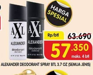 Promo Harga ALEXANDER Deodoran Spray All Variants 150 ml - Superindo