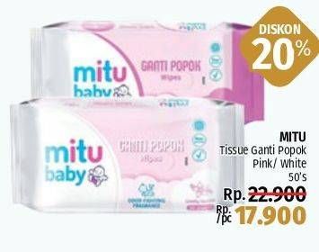 Promo Harga MITU Baby Wipes Ganti Popok Pink Sweet Rose, White Lively Vanilla 50 pcs - LotteMart
