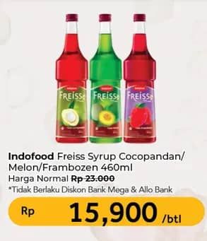 Promo Harga Freiss Syrup Melon, Frambozen, Cocopandan 500 ml - Carrefour