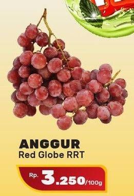 Promo Harga Anggur Red Globe RRT per 100 gr - Yogya