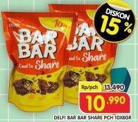 Promo Harga Delfi Bar Bar Share per 10 pcs 8 gr - Superindo